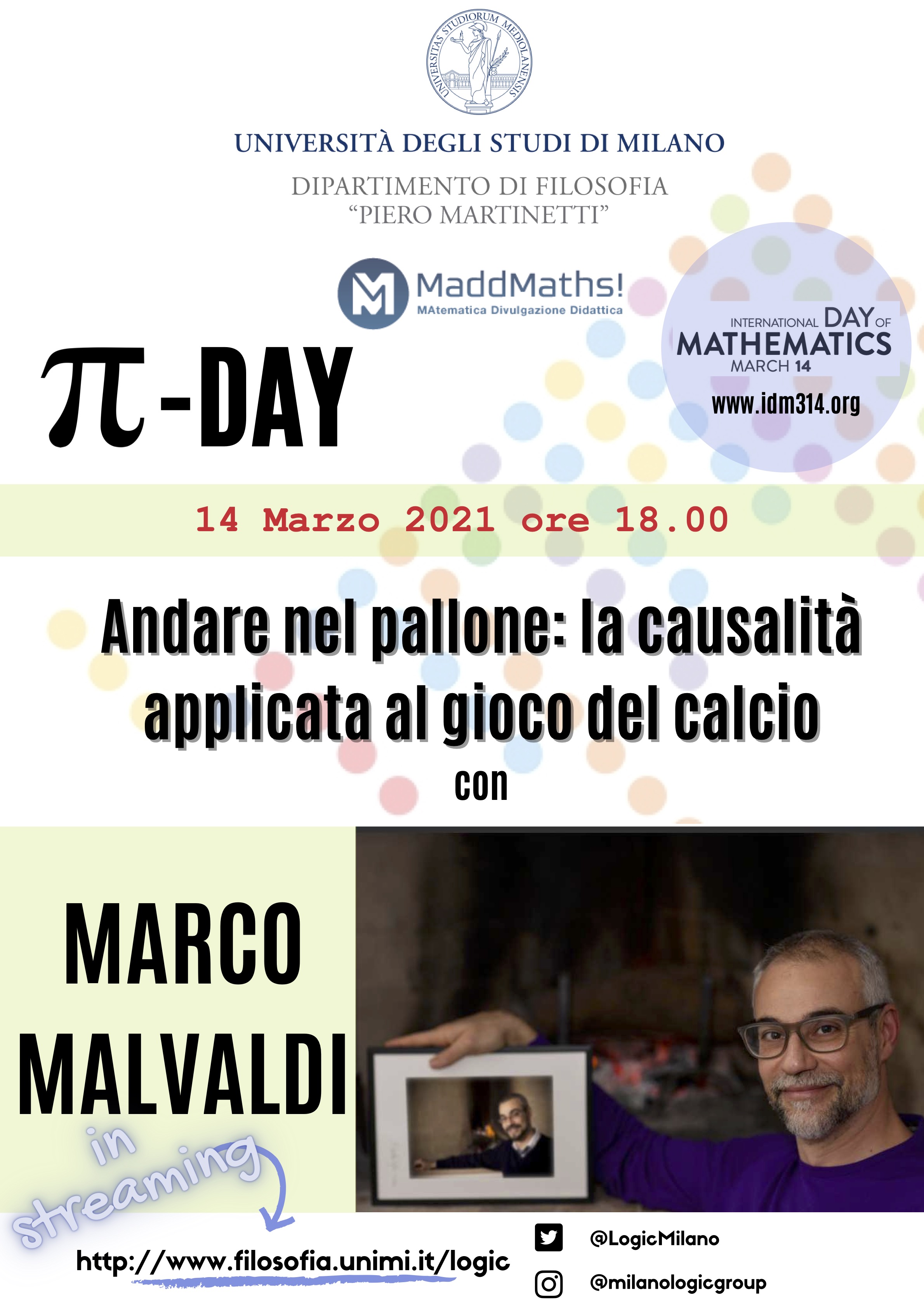 Graphic for La matematica della filosofia (Pi Day 2021)