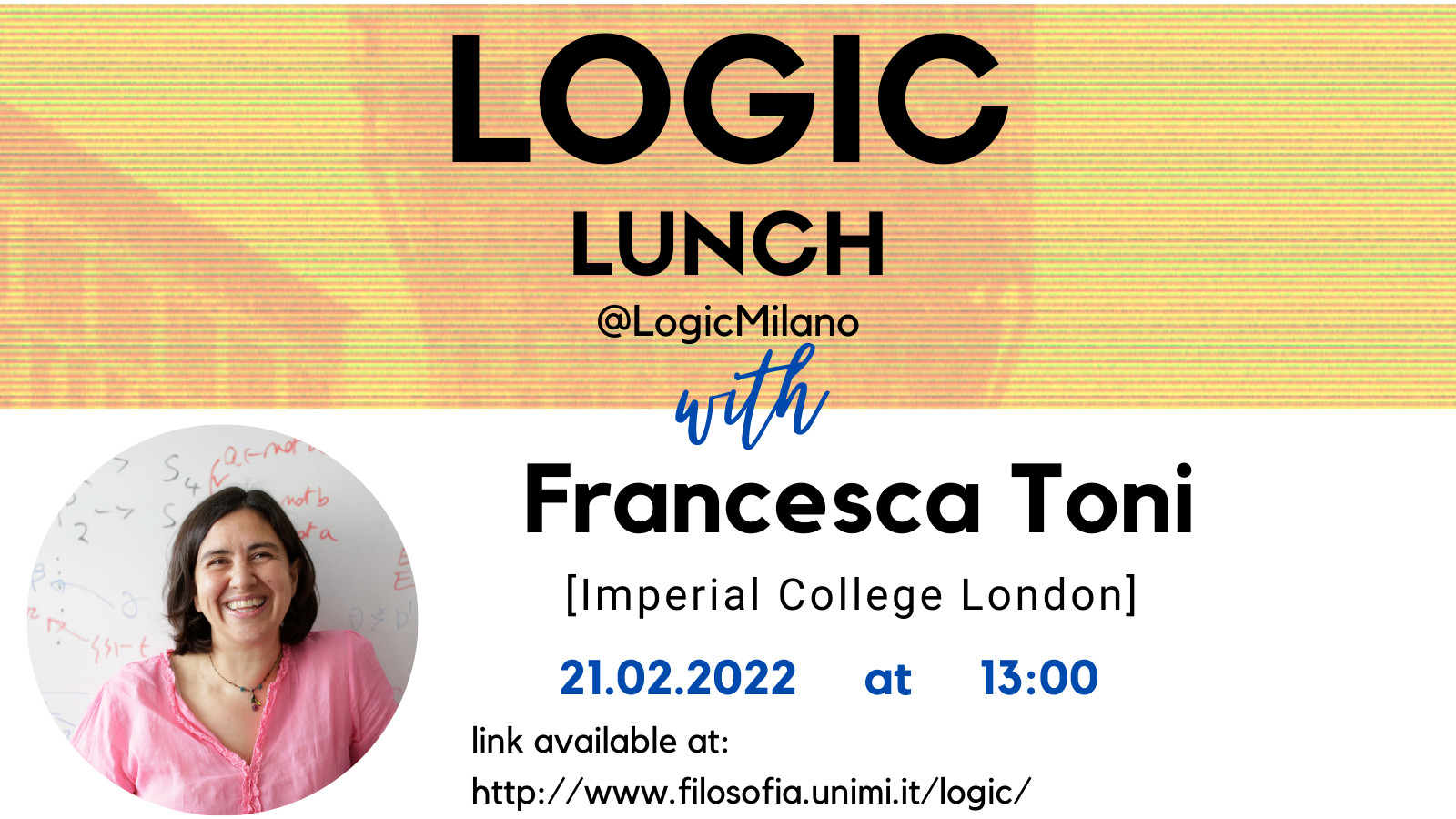 Graphic for Francesca Toni's seminar